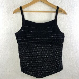 VTG Women Velvet Y2K Square Neck Evening Top Glitter Whimsigoth HOCO Event USA